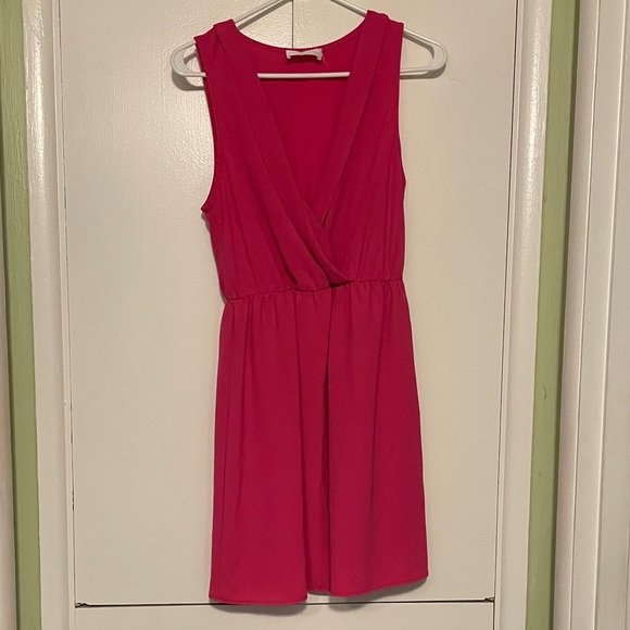 French Grey Dresses & Skirts - French Grey Vibrant Pink Mini Dress